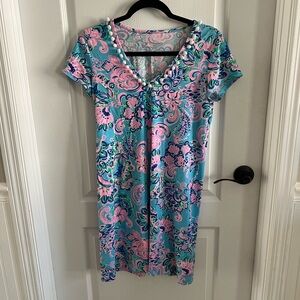 Lilly Pulitzer Blue and Pink Tshirt Dress